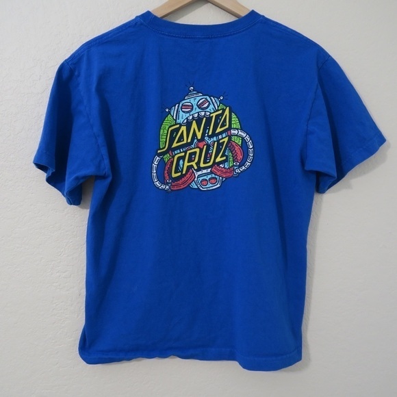 Blue Santa Cruz Graphic Tee Robotic Tech Crewneck Short Sleeve Casual‎ - Picture 5 of 6